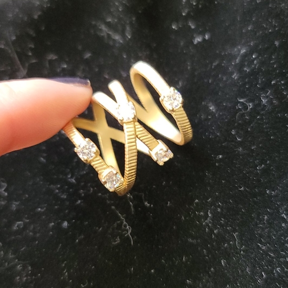 BCBG Gold/Crystal Stacked Ring-New! - Picture 9 of 9